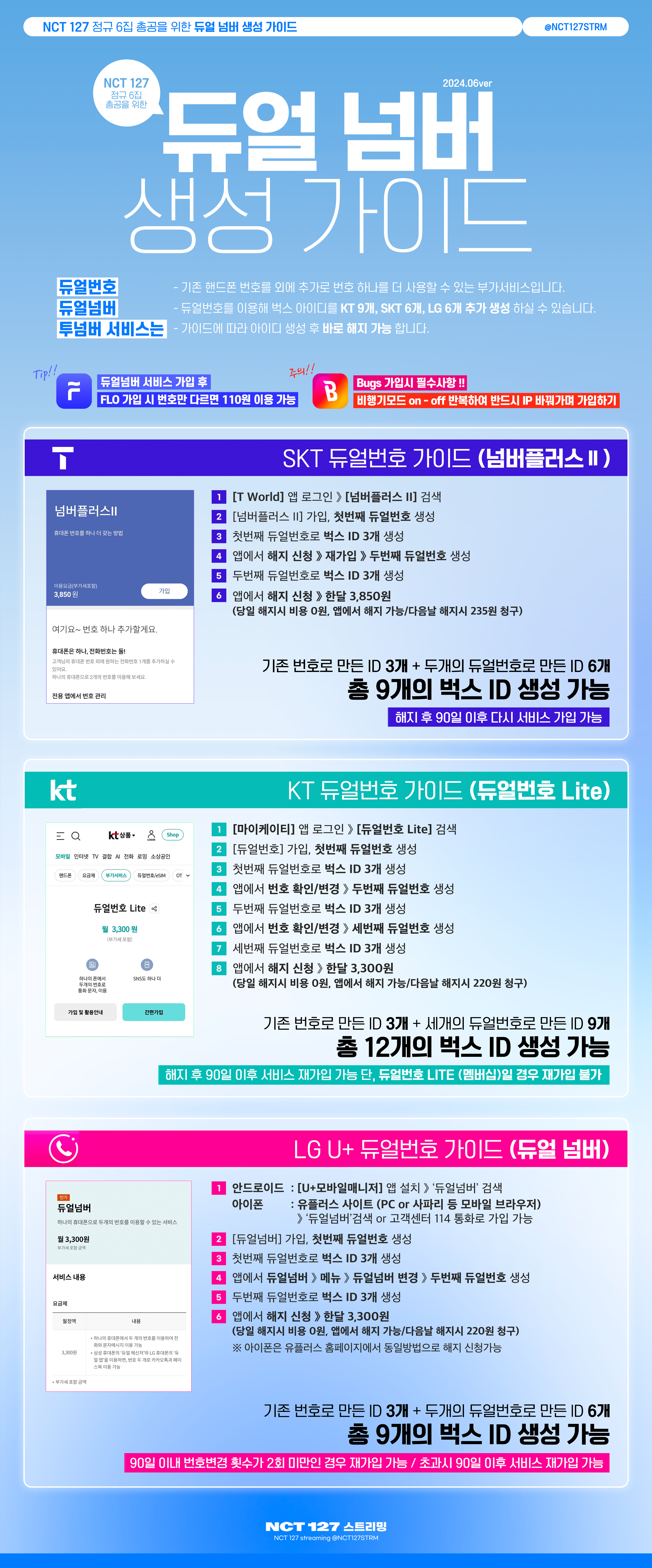 듀얼번호 아이디 생성 가이드