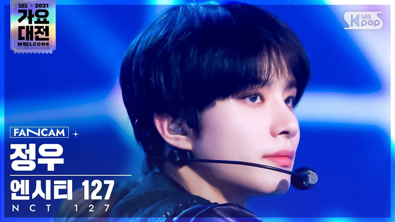 [2021 가요대전 4K] 엔시티 127 정우 'Mash Up+Sticker' (NCT 127 JUNGWOO FanCam)│@SBS Gayo Daejeon_2021.12.25.